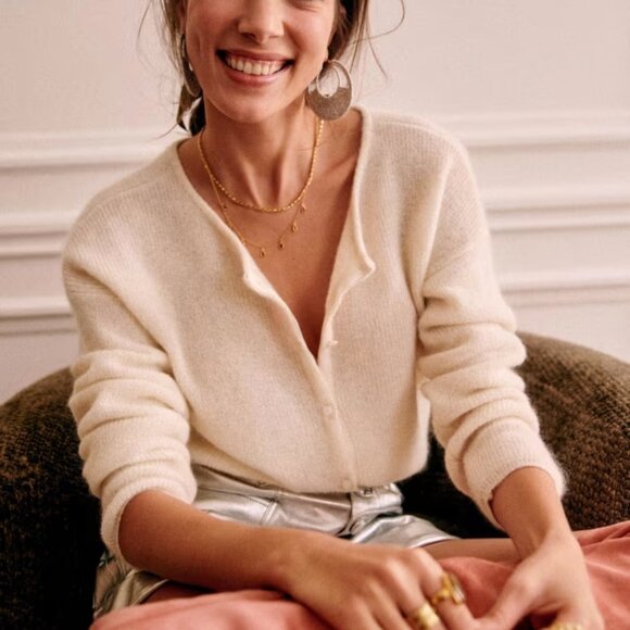 Sezane Gaspard Cardigan, Ecru, XL, Brand New with Tags! - Picture 2 of 4